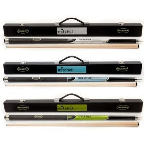 2 PIECE MAPLE CUE – MITCHELL TRUEGRIP CROSSBREED + CASE – 57″ 9MM