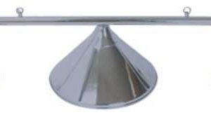 3 SHADE OVERHEAD TABLE LIGHT - BRUSHED CHROME RAILS WITH BRUSHED CHROME SHADES - 55"