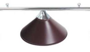 3 SHADE OVERHEAD TABLE LIGHT - CHROME RAILS WITH MAROON SHADES - 55"