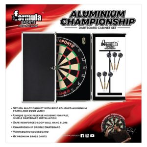 DARTBOARD & CABINET SET - FORMULA CHAMPIONSHIP SET
