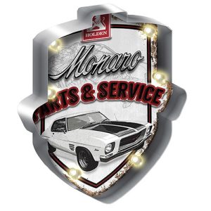 HOLDEN MONARO LIGHT UP TIN SIGN