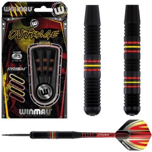 WINMAU OUTRAGE BLACK BRASS DARTS – 20, 21, 22 & 23GM