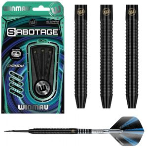 WINMAU SABOTAGE BLACK 90% TUNGSTEN DARTS – 22, 24 & 26GM