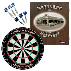 DARTBOARD & CABINET SET - FORMULA BATTLERS BAR