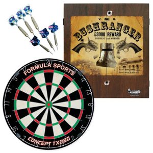 DARTBOARD & CABINET SET - FORMULA BUSHRANGER